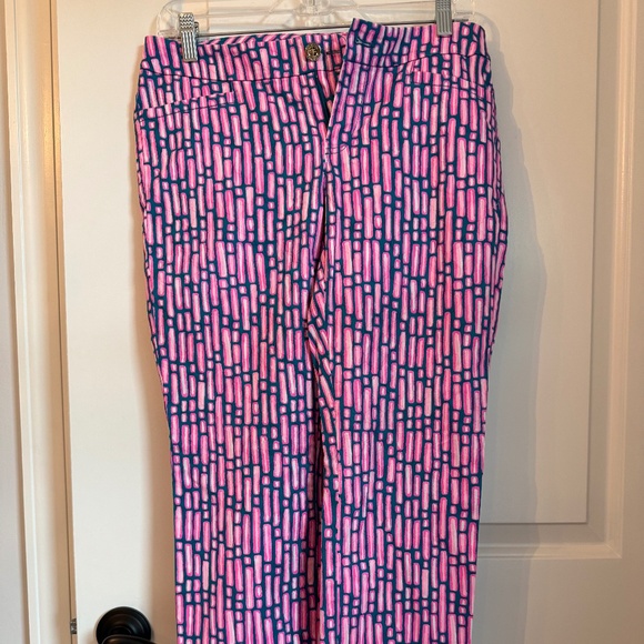 Lilly Pulitzer Kelly Skinny Ankle Mandevilla Slathouse Stripe Pants Women sz 4 - Picture 2 of 7